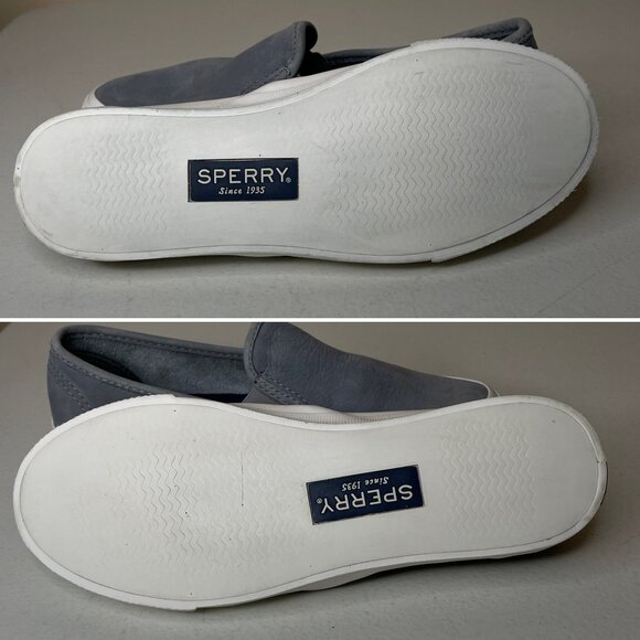 Sperry Gray Suede Slip-On Twin Gore Sneakers SIze 5 - Picture 11 of 16